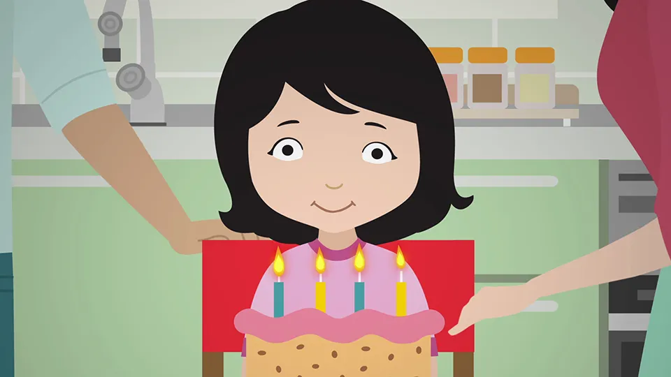 Screenshot from an animated corporate explainer video, featuring a colorful and modern design.